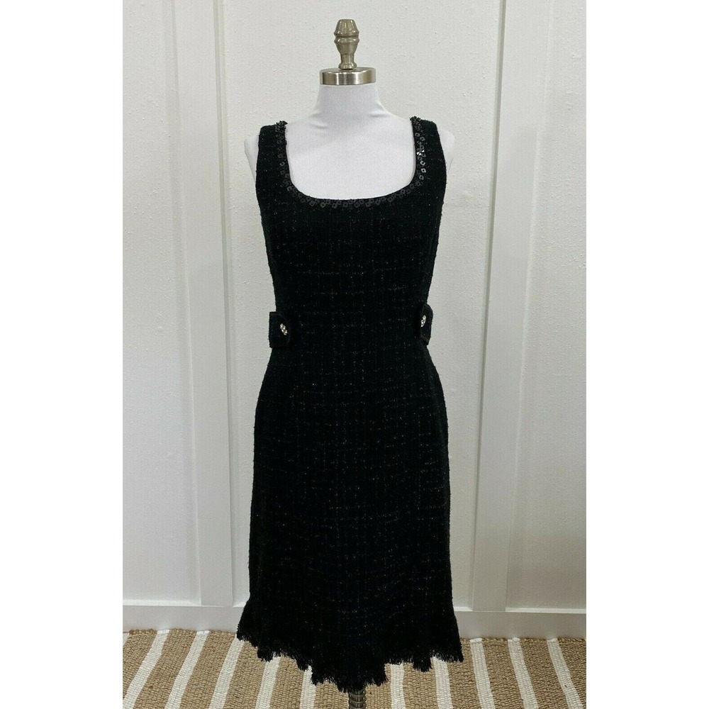 Jade Melody Tam Dress Size 6 Black Shimmery Lined Sleeveless Elegant